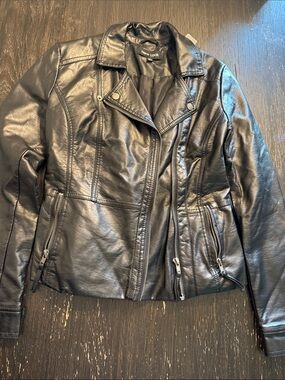New Look Black Faux Leather Biker Jacket